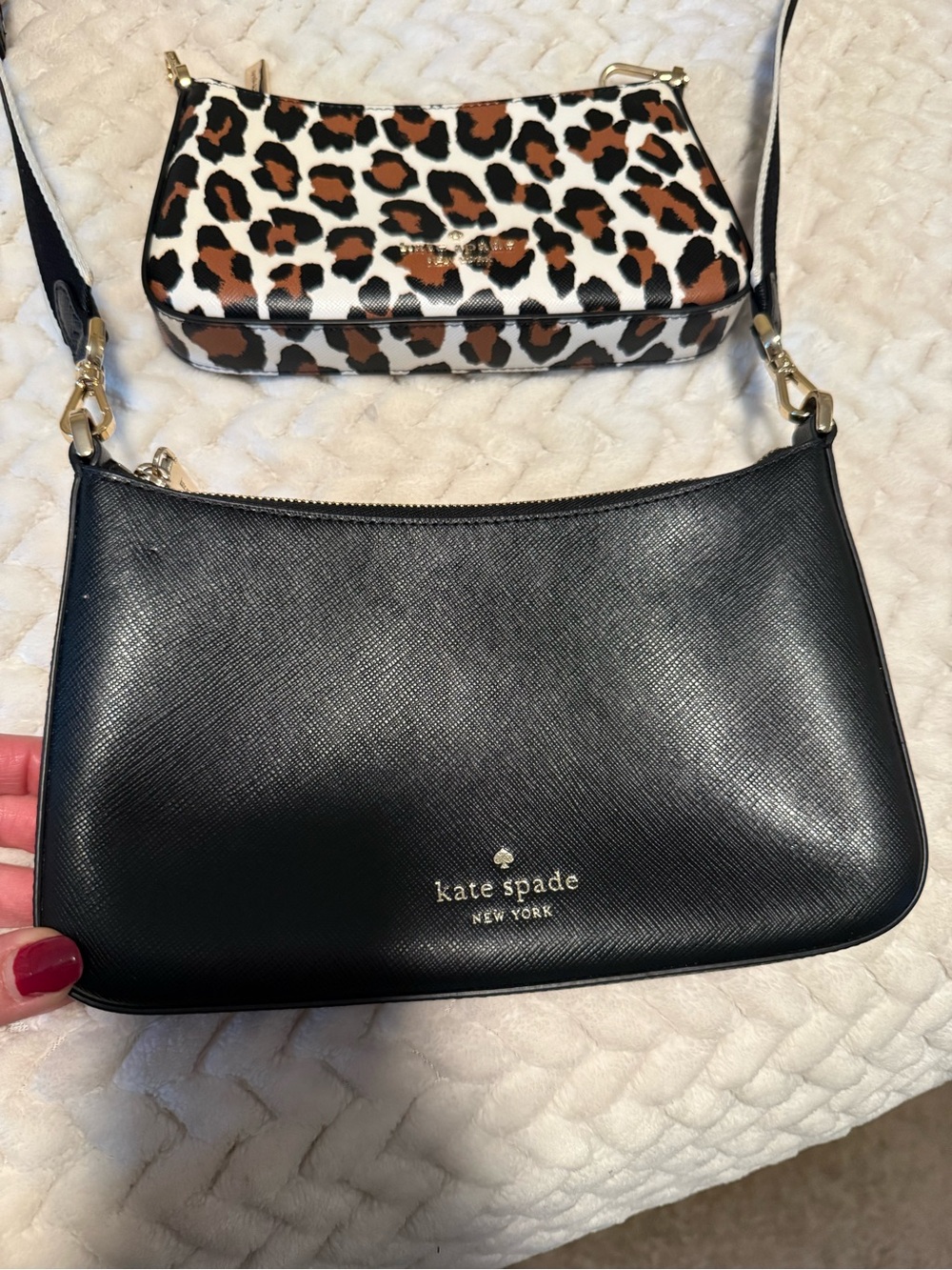 kate spade Leopard-Print Crossbody Bag in Black/Cream/Brown
